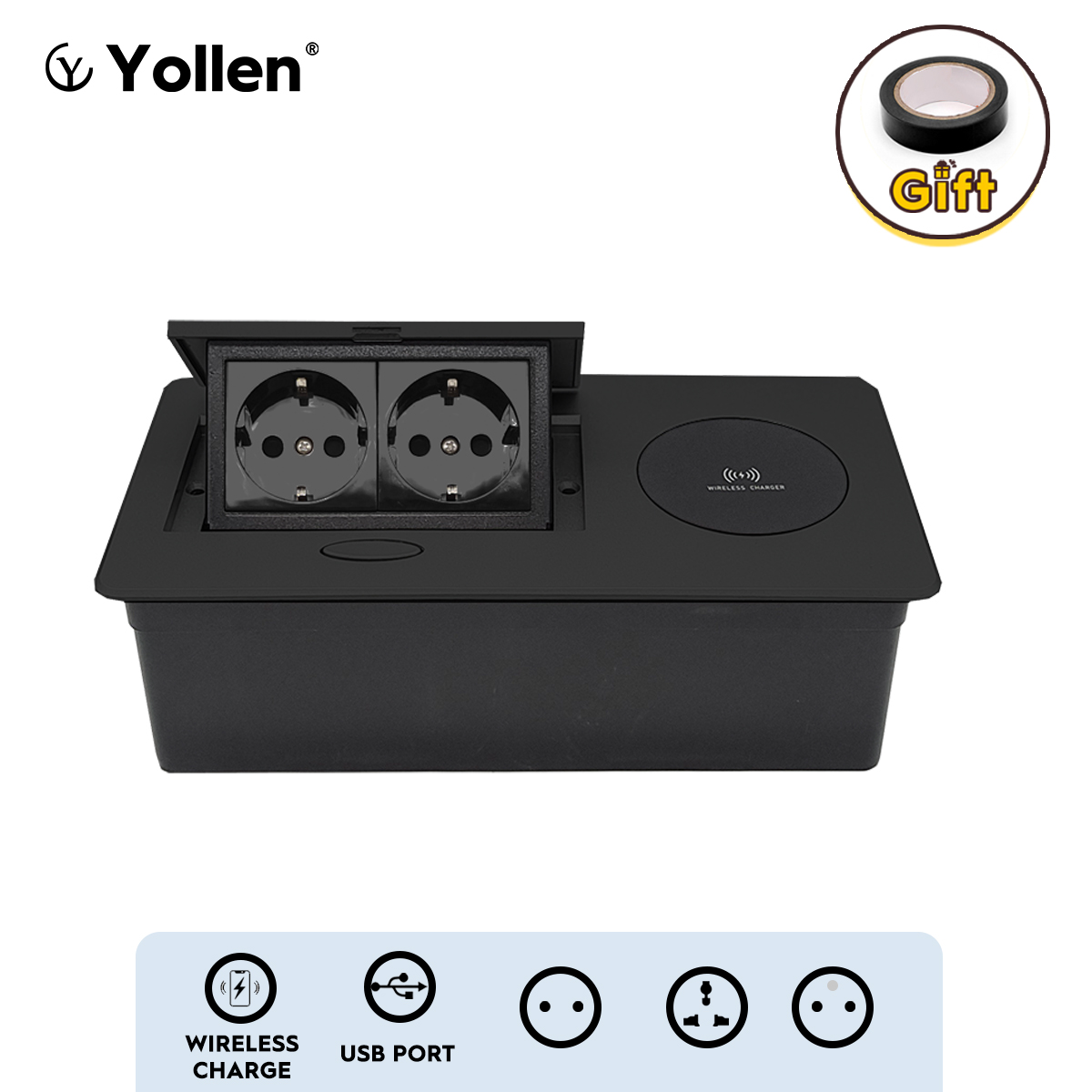 Modular Power Supply - Kablosuz şarj EUR standart masa soketi