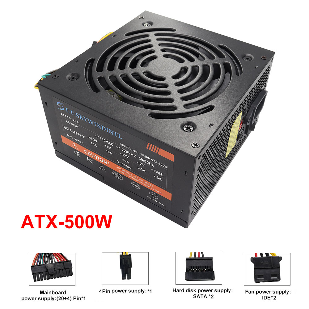 Ucuz 500W Siyah ATX Masaüstü O - Power Supply 750W incelemesi ve fiyatı
